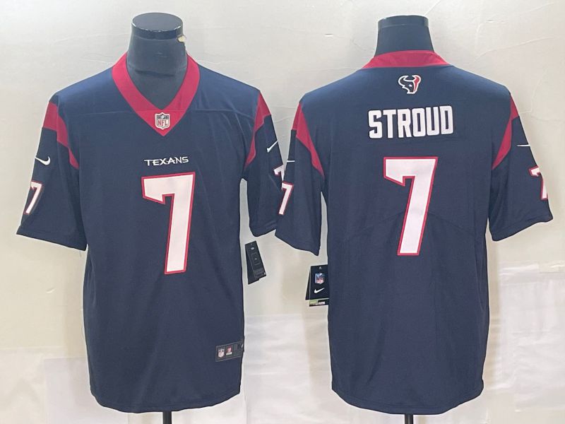 Men Houston Texans #7 Stroud Blue 2023 Nike Vapor Limited NFL Jersey style 1->houston texans->NFL Jersey